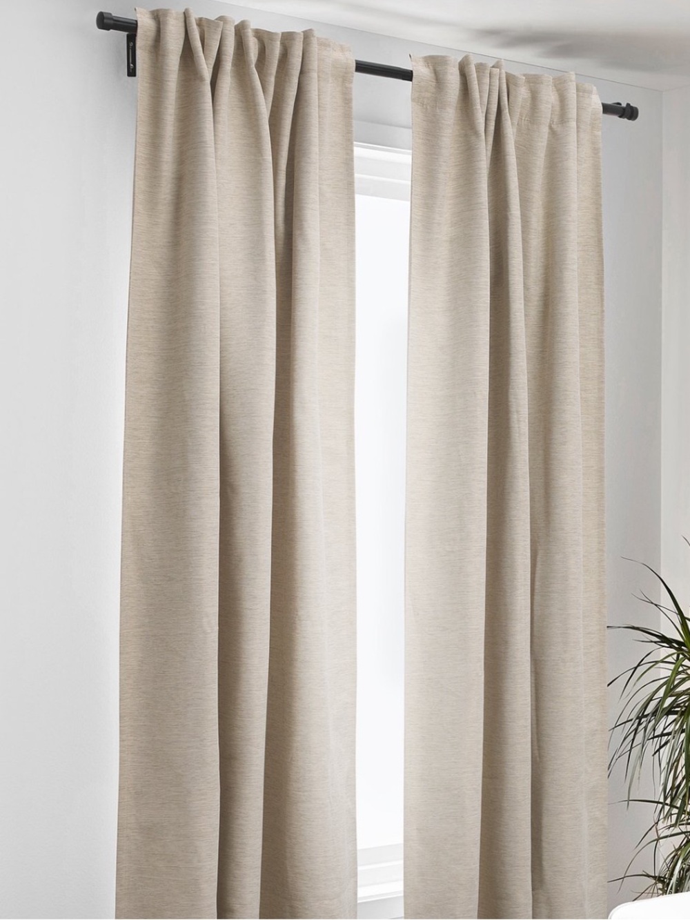 BEIGE CURTAINS IKEA KALAMONDIN ROOM DARKENING